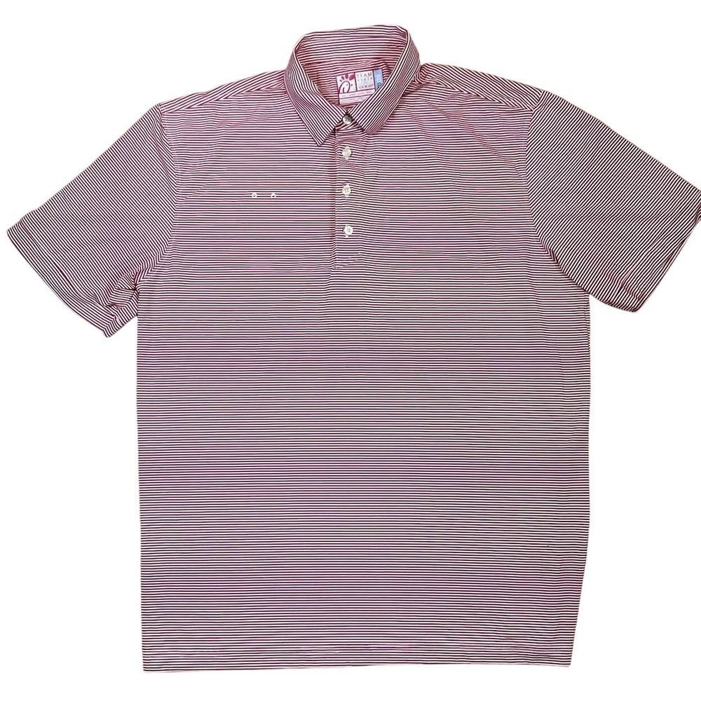 Oobe Polo Shirt Mens L Chick Fil A Logo Red White Stripe‎ Golf